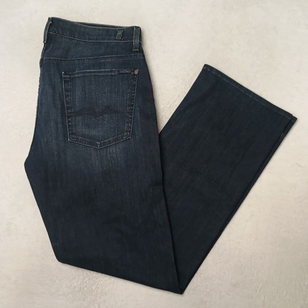 7 For All Mankind Jeans Mens 36x34 Blue Austyn Straight Regular Stretch 5-Pocket